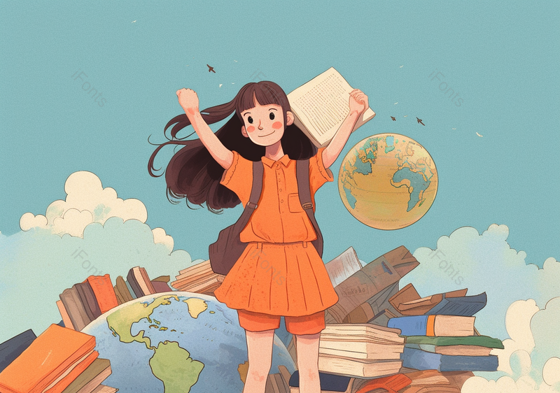 可爱女生儿童节插画手绘背景,插画/手绘图,插画/手绘图库,插画/手绘图下载,插画/手绘